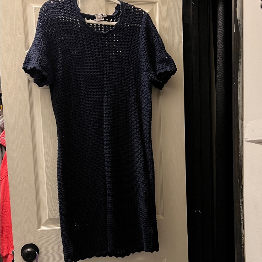 GAP Navy Blue Crocheted Dress with under slip